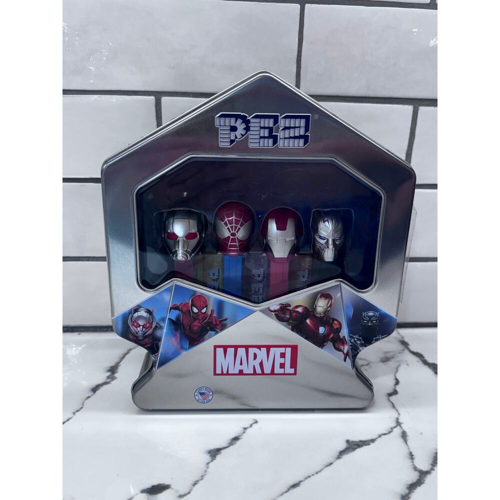 Disney 100 Marvel Anniversary Edition Gift Silver Tin PEZ NEW Super Hero